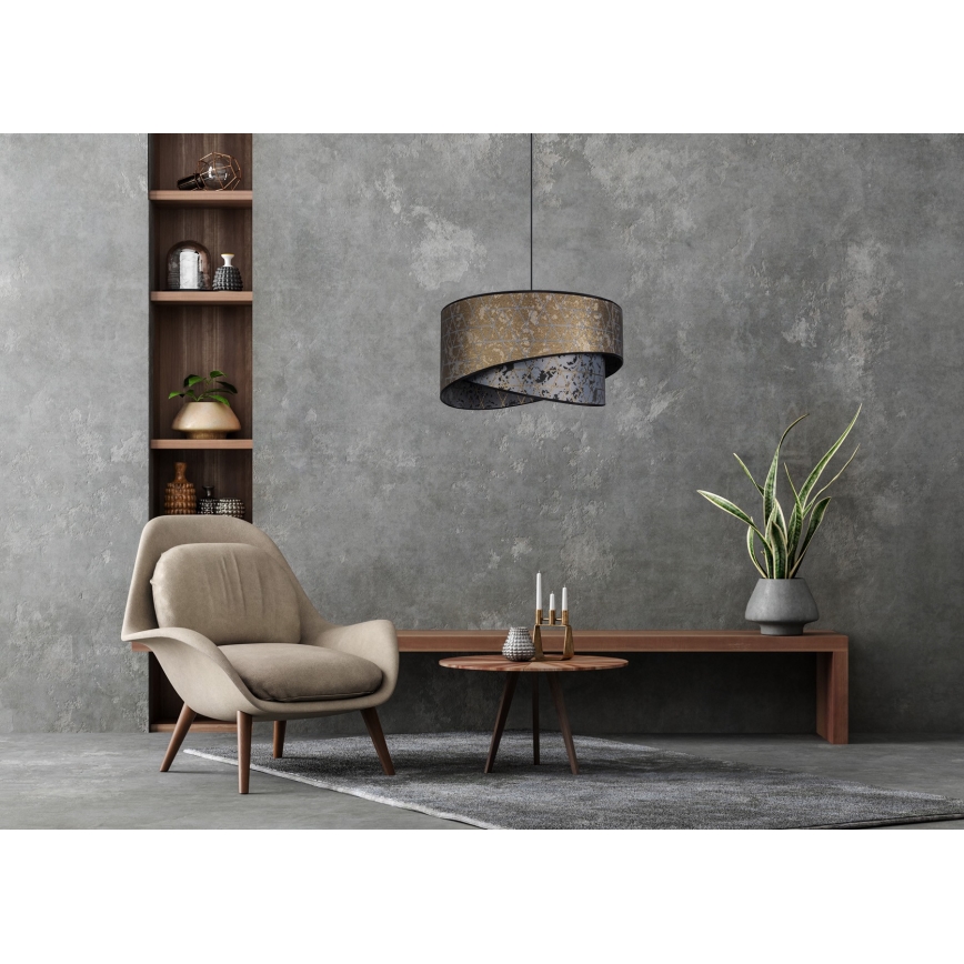 Πολύφωτο κρεμαστό REZO 1xE27/60W/230V γκρι/χρυσό