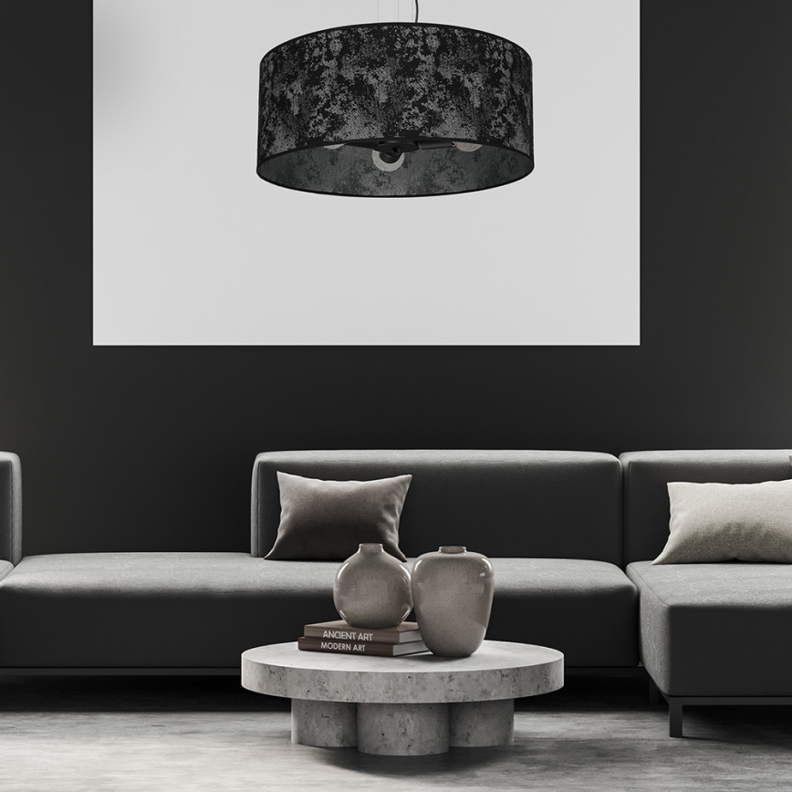 Πολύφωτο κρεμαστό SATINO 3xE27/60W/230V μαύρο/γκρι