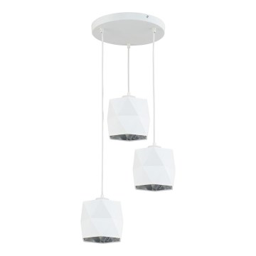 Πολύφωτο κρεμαστό SIRO 3xE27/15W/230V λευκό/ασημί