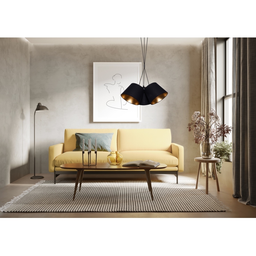 Πολύφωτο κρεμαστό ZOMA 3xE27/60W/260V μαύρο/χαλκός