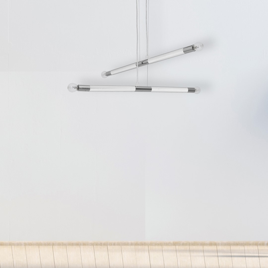 Πολύφωτο κρεμαστό με σύρμα BASTONE WHITE 4xE14/40W/230V