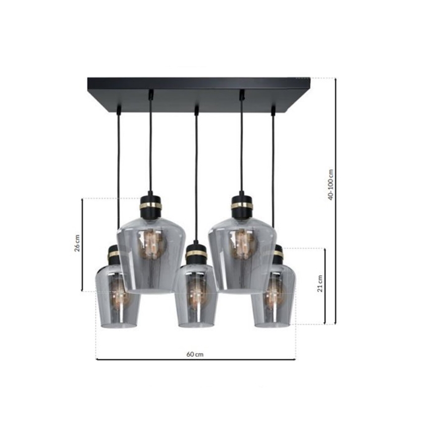 Πολύφωτο κρεμαστό με σύρμα RICHMOND 5xE27/60W/230V