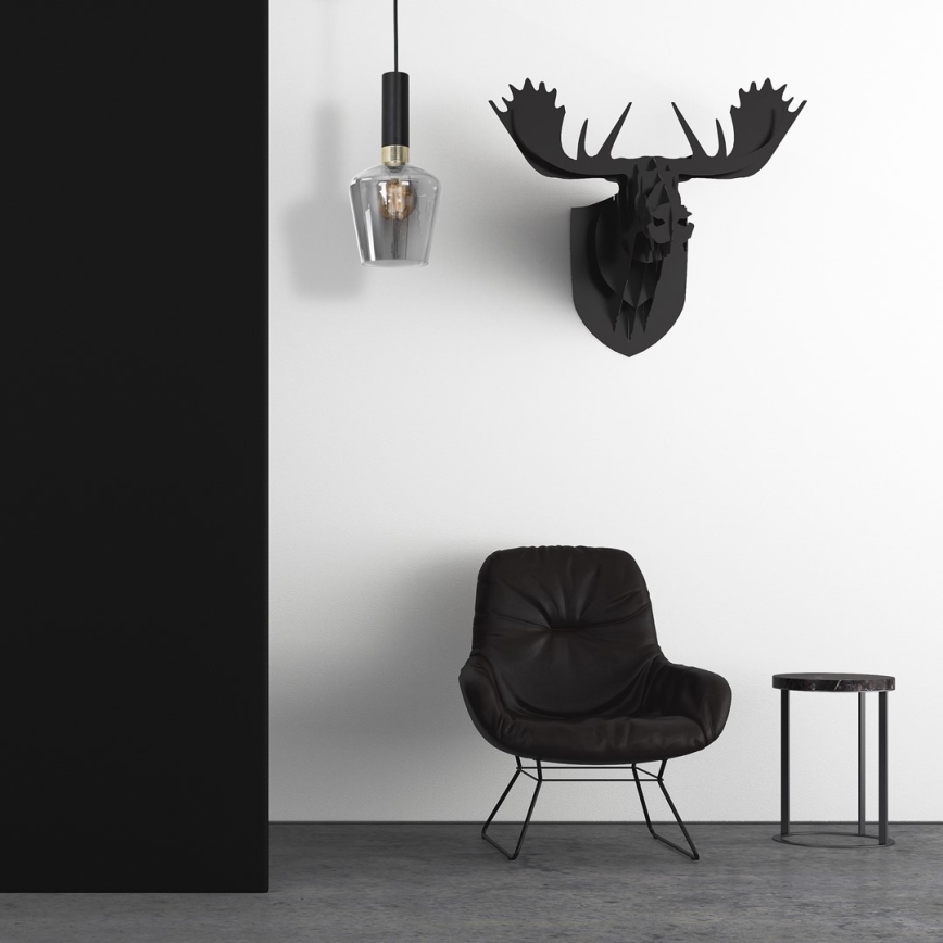 Πολύφωτο κρεμαστό με σύρμα ROMA BLACK 1xE27/60W/230V