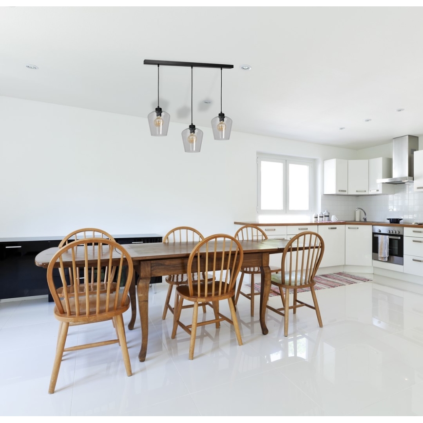 Πολύφωτο κρεμαστό με σύρμα SANTIAGO 3xE27/60W/230V διάφανο