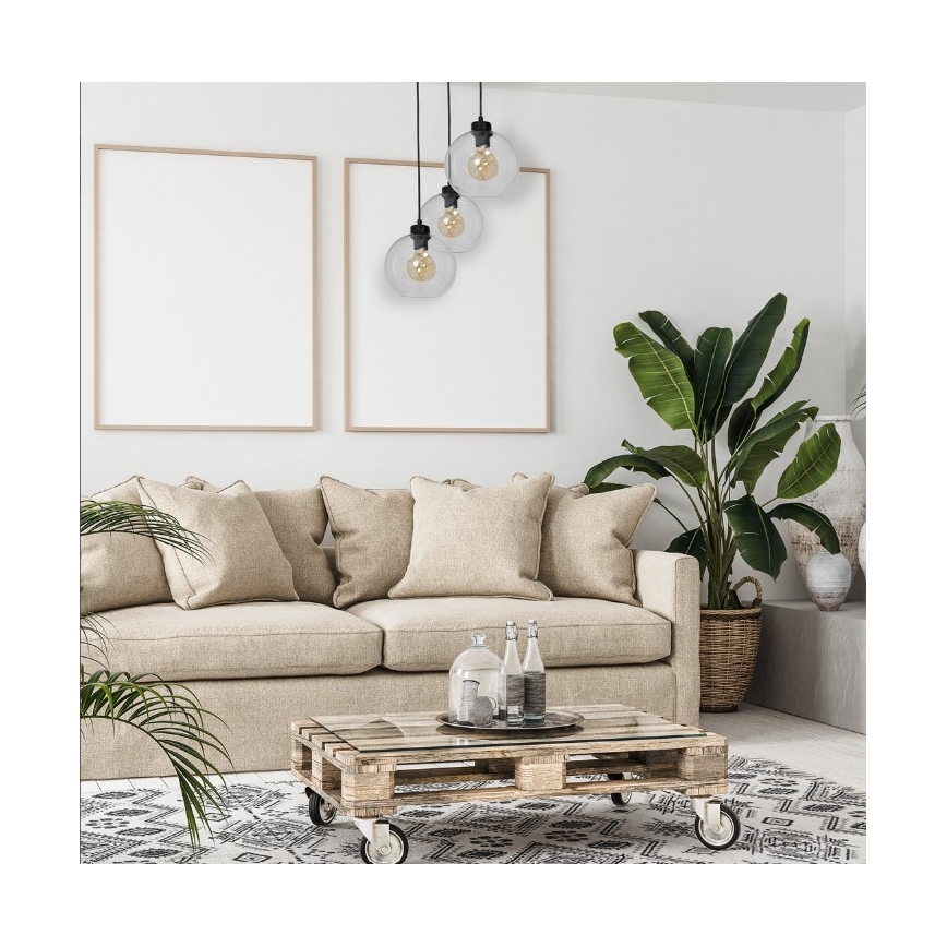 Πολύφωτο κρεμαστό με σύρμα SOFIA 3xE27/60W/230V διάφανο