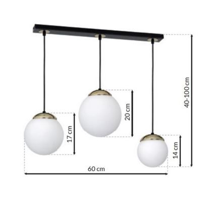 Πολύφωτο κρεμαστό με σύρμα SPARTA 3xE14/40W/230V