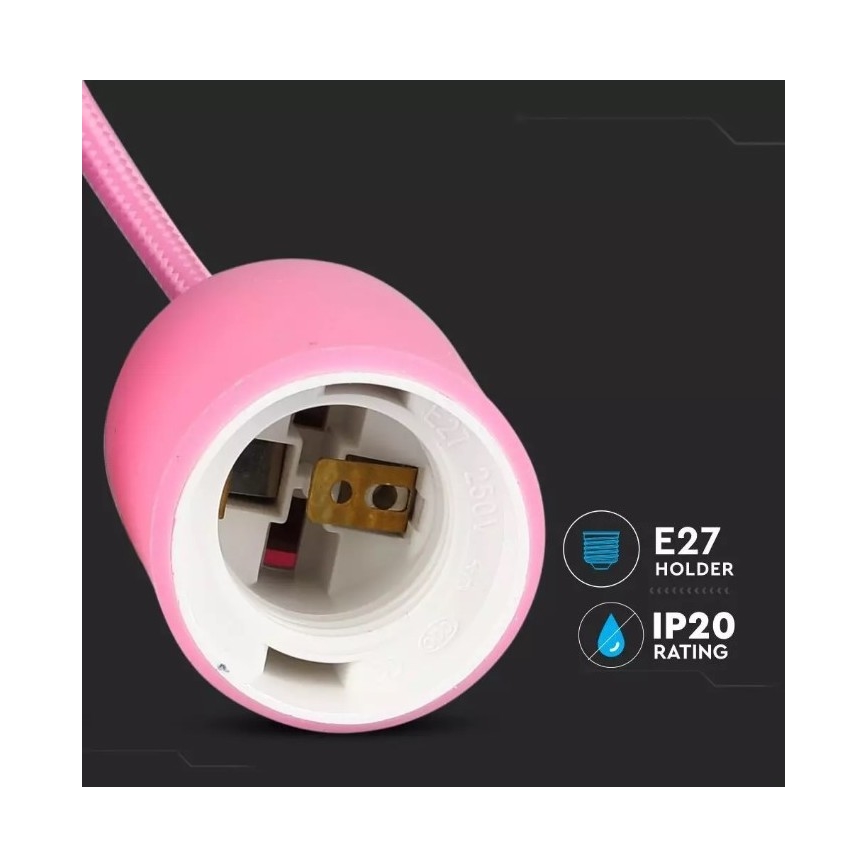 Πολύφωτο κρεμαστό1xE27/60W/230V ροζ