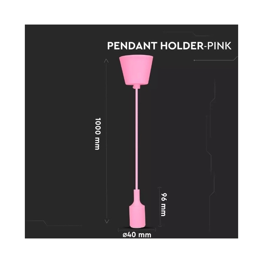 Πολύφωτο κρεμαστό1xE27/60W/230V ροζ