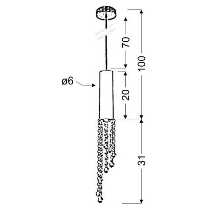 Πολύφωτο LED σε σχοινί DUERO LED/3W/230V