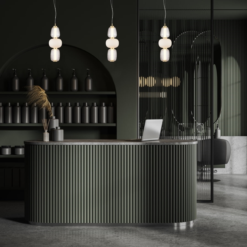 Πολύφωτο LED με συρματόσχοινο CARO LED/28W/230V χρυσαφί