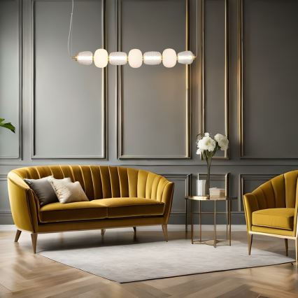 Πολύφωτο LED με συρματόσχοινο CARO LED/42W/230V χρυσαφί