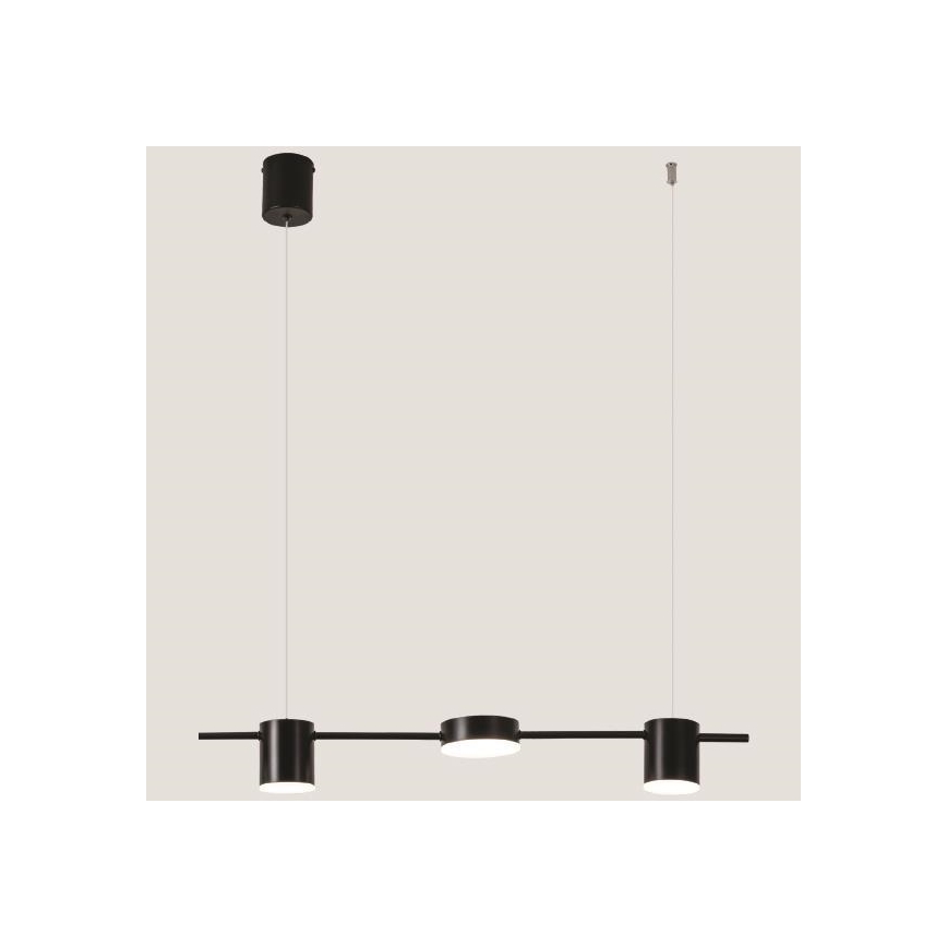 Πολύφωτο LED με συρματόσχοινο LED/24W/230V 3000K μαύρο