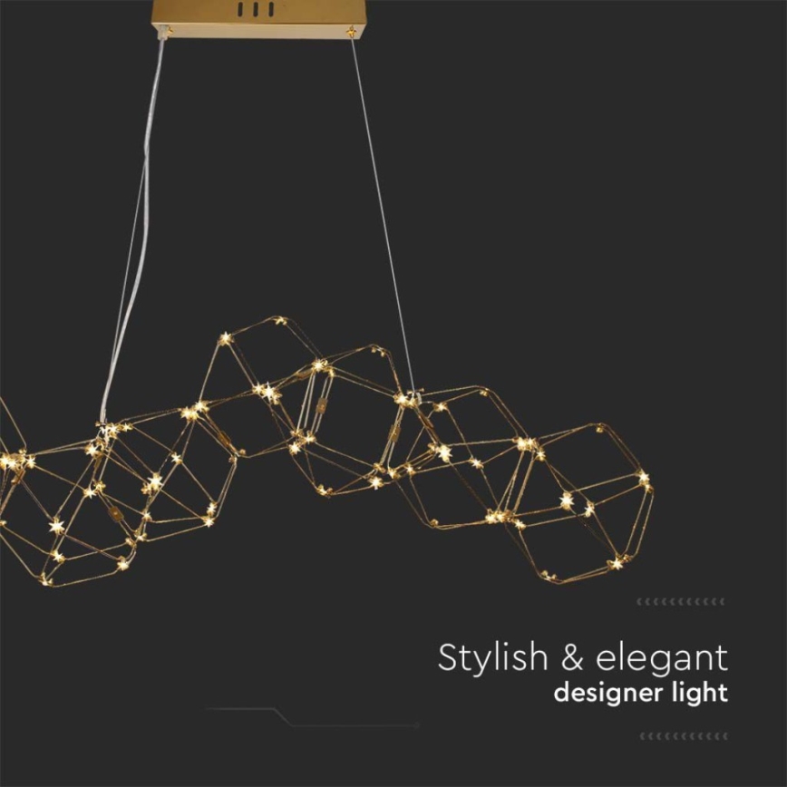 Πολύφωτο LED με συρματόσχοινο LED/28W/230V 3000K χρυσαφί