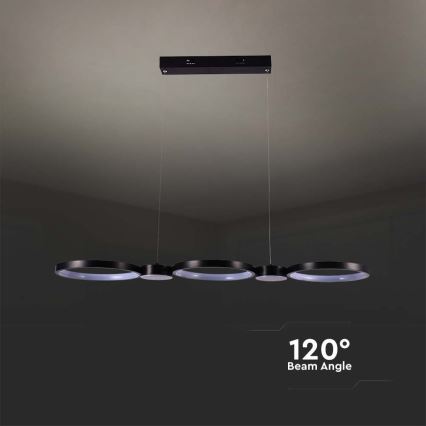 Πολύφωτο LED με συρματόσχοινο LED/38W/230V 3000K μαύρο