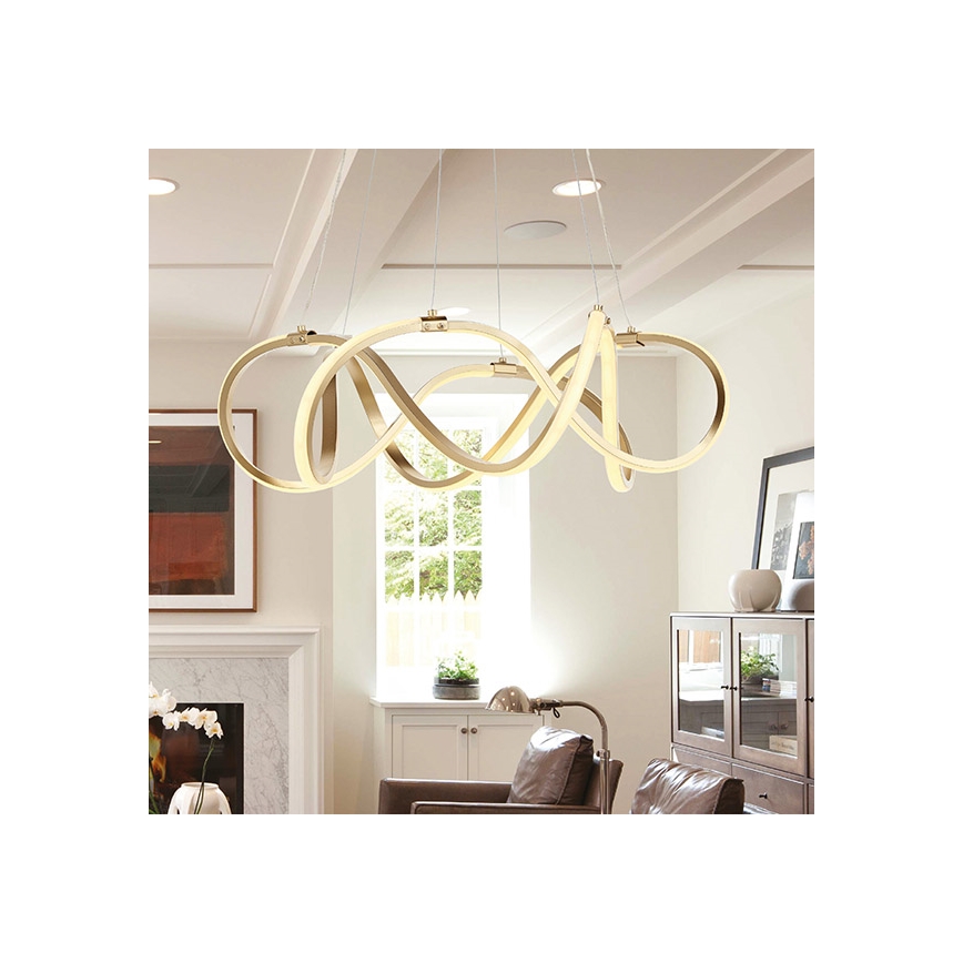 Πολύφωτο LED με συρματόσχοινο LED/54W/230V 3000/4000/6000K χρυσαφί