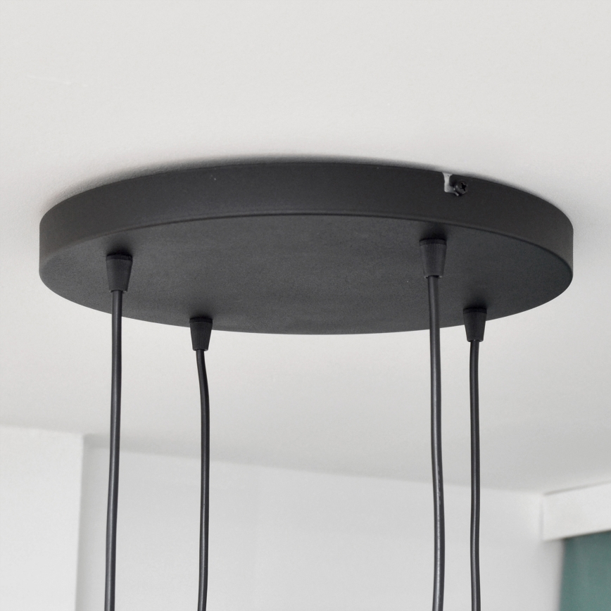 Πολύφωτο LED με συρματόσχοινο MIDWAY 4xGU10/4,8W/230V μαύρο