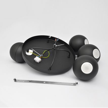 Πολύφωτο LED με συρματόσχοινο MIDWAY 4xGU10/4,8W/230V μαύρο