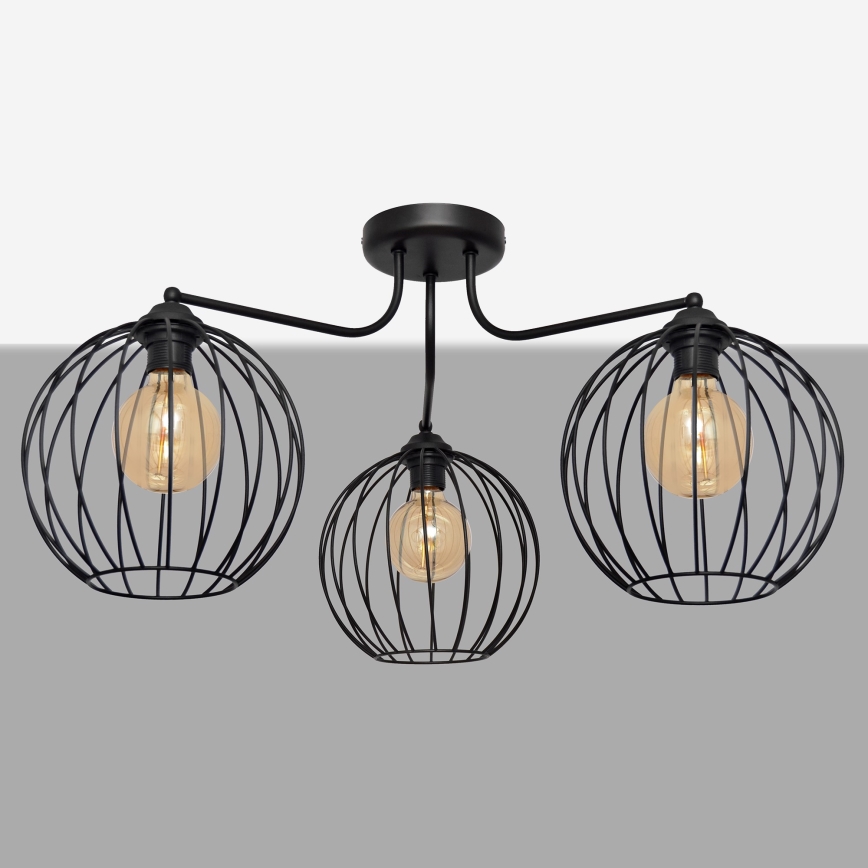 Πολύφωτο MERCURE 3xE27/15W/230V μαύρο