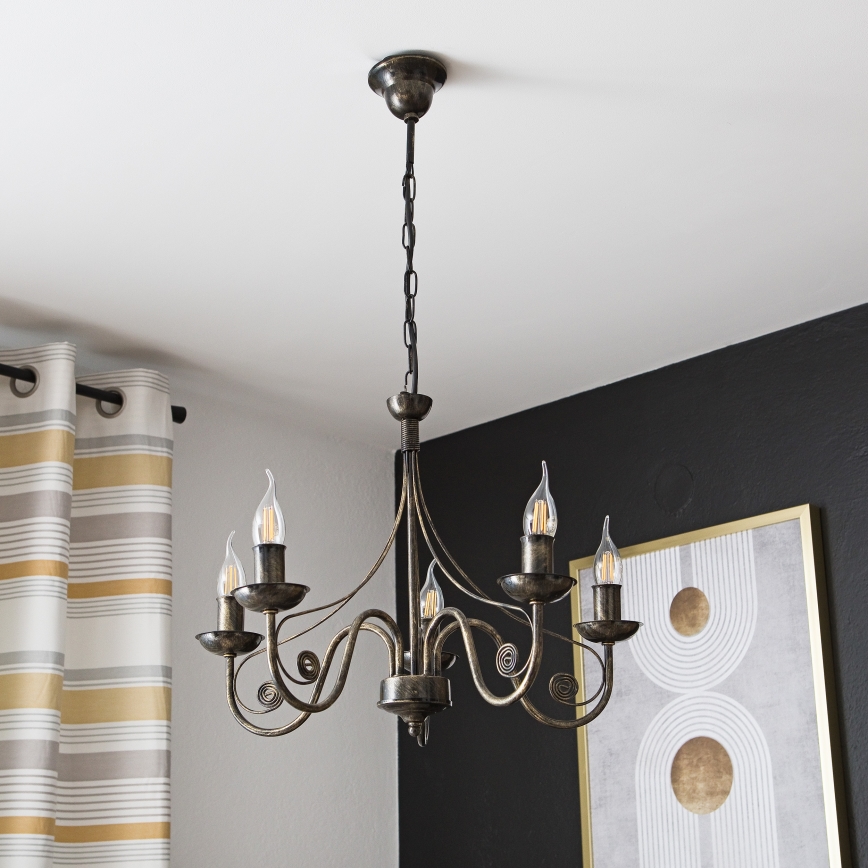 Πολύφωτο σε αλυσίδα DONATO 5xE14/40W/230V