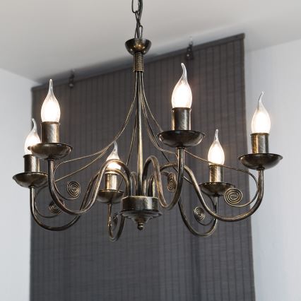 Πολύφωτο σε αλυσίδα DONATO 6xE14/40W/230V