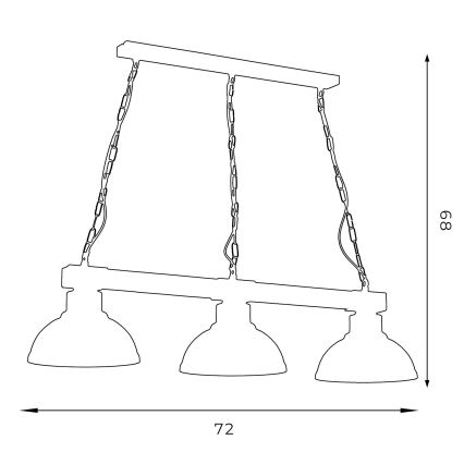 Πολύφωτο σε αλυσίδα HAKON 3xE27/60W/230V ανοιχτό