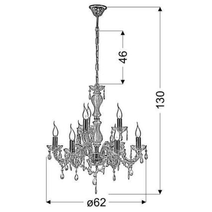Πολύφωτο σε αλυσίδα MARIA TERESA 8xE14/40W/230V