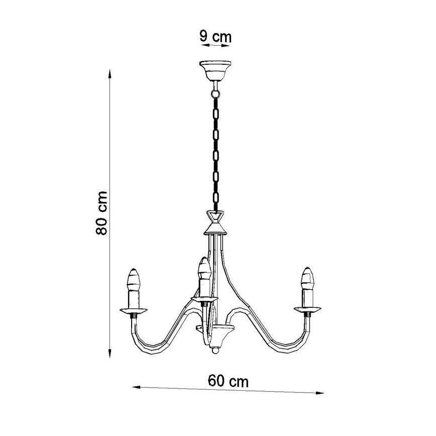 Πολύφωτο σε αλυσίδα MINERWA 3 3xE14/40W/230V λευκό