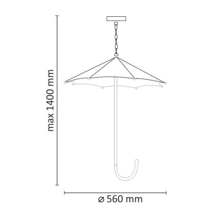 Πολύφωτο σε αλυσίδα PARASOL 3xE27/20W/230V