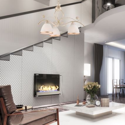 Πολύφωτο σε αλυσίδα RETRO II 3xE27/60W/230V λευκή πατίνα