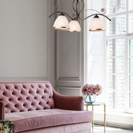 Πολύφωτο σε αλυσίδα RETRO II 3xE27/60W/230V μαύρη πατίνα