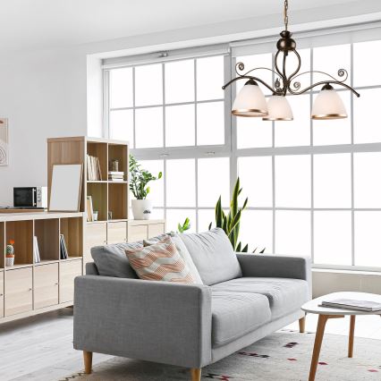 Πολύφωτο σε αλυσίδα RETRO II 3xE27/60W/230V μαύρη πατίνα