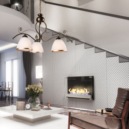 Πολύφωτο σε αλυσίδα RETRO II 3xE27/60W/230V μαύρη πατίνα