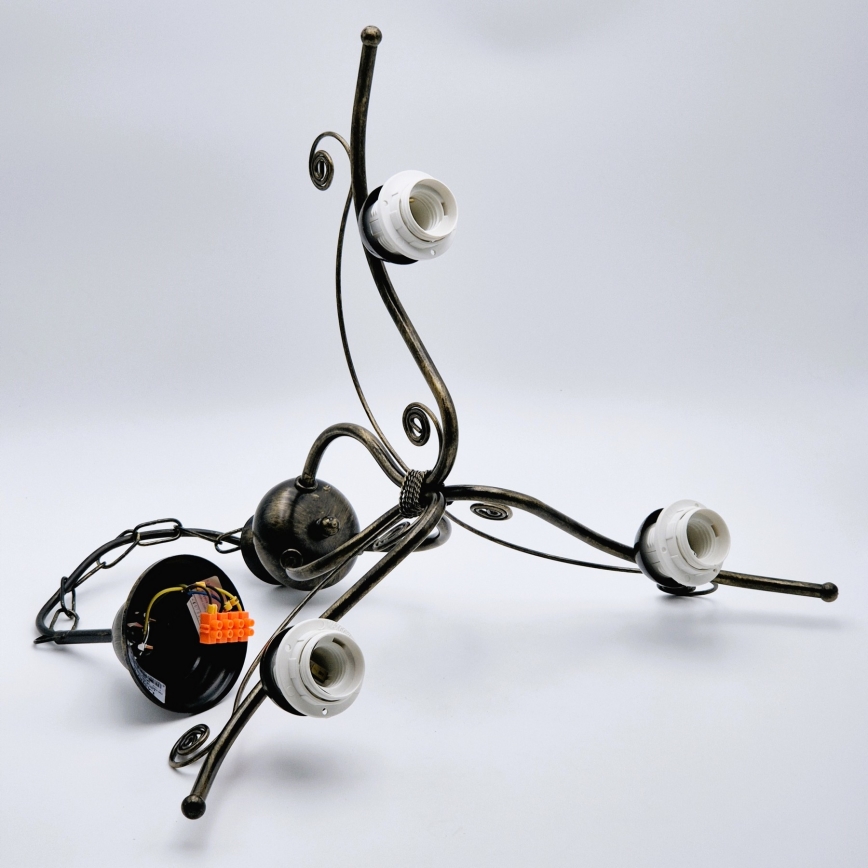 Πολύφωτο σε αλυσίδα RETRO II 3xE27/60W/230V μαύρη πατίνα