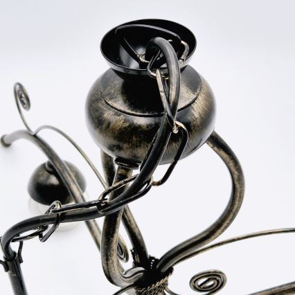 Πολύφωτο σε αλυσίδα RETRO II 3xE27/60W/230V μαύρη πατίνα