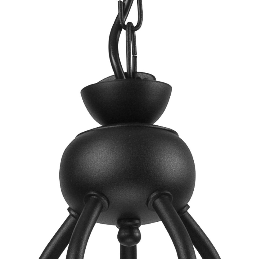 Πολύφωτο σε αλυσίδα RETRO II 5xE27/60W/230V μαύρο ματ