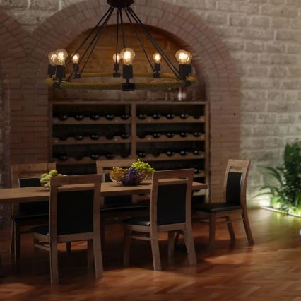 Πολύφωτο σε αλυσίδα ROPE ARTHUR 8xE27/20W/230V