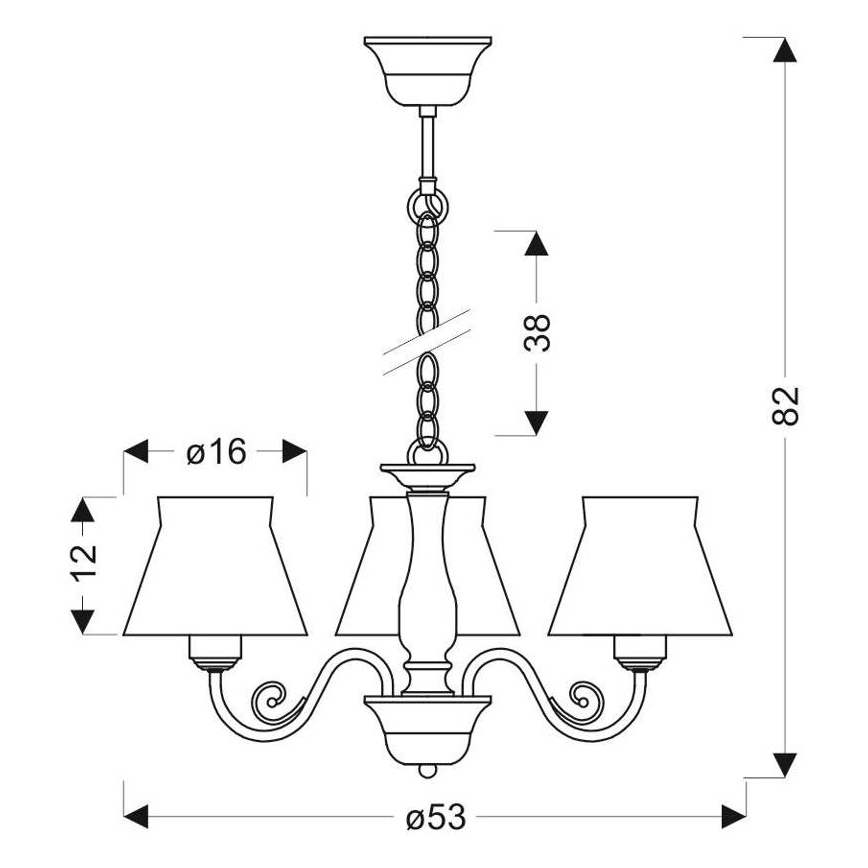 Πολύφωτο σε αλυσίδα ZEFIR 3xE27/40W/230V