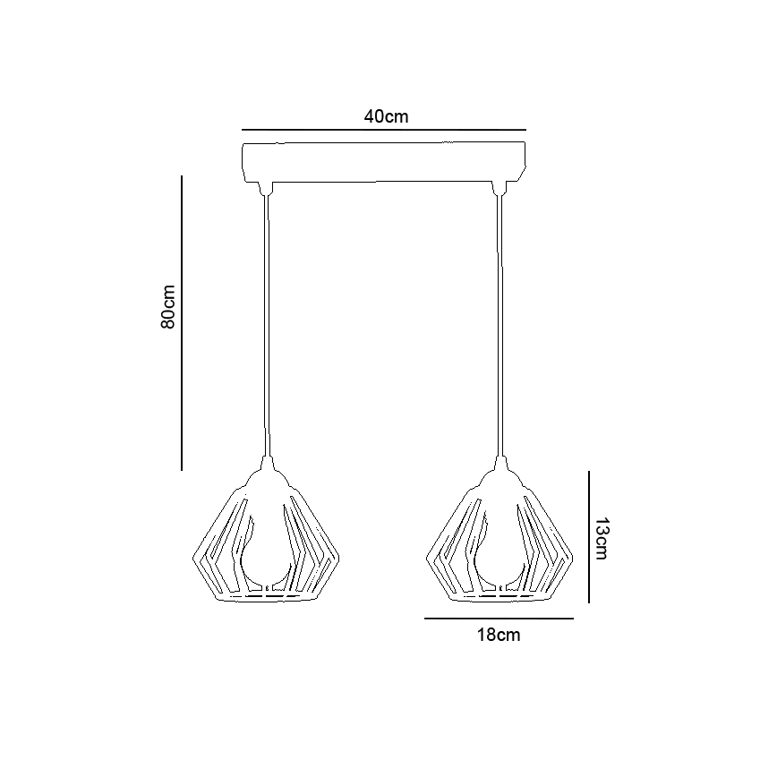 Πολύφωτο σε σχοινί CEED 2xE27/60W/230V