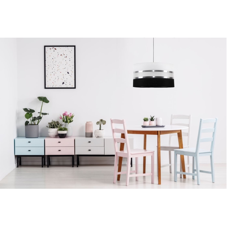 Πολύφωτο σε σχοινί CORAL 1xE27/60W/230V ασπρόμαυρο