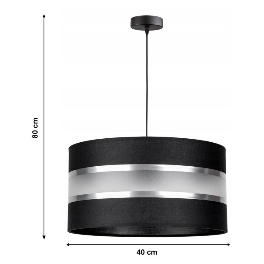 Πολύφωτο σε σχοινί CORAL 1xE27/60W/230V μαύρο