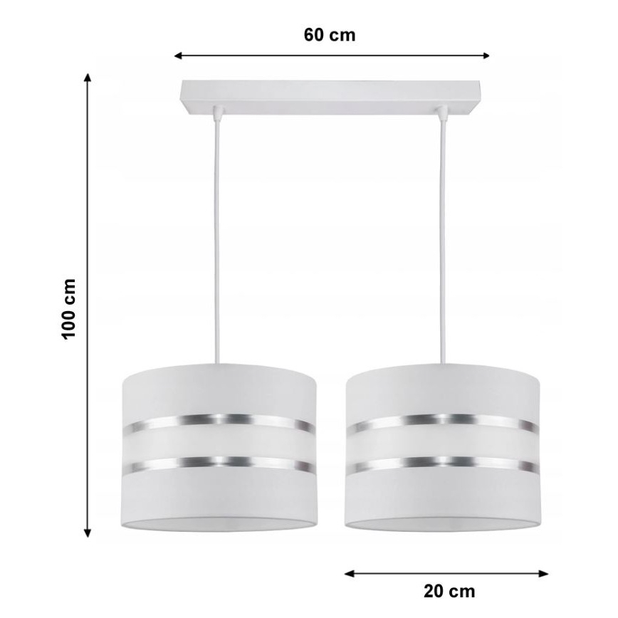 Πολύφωτο σε σχοινί CORAL 2xE27/60W/230V λευκό