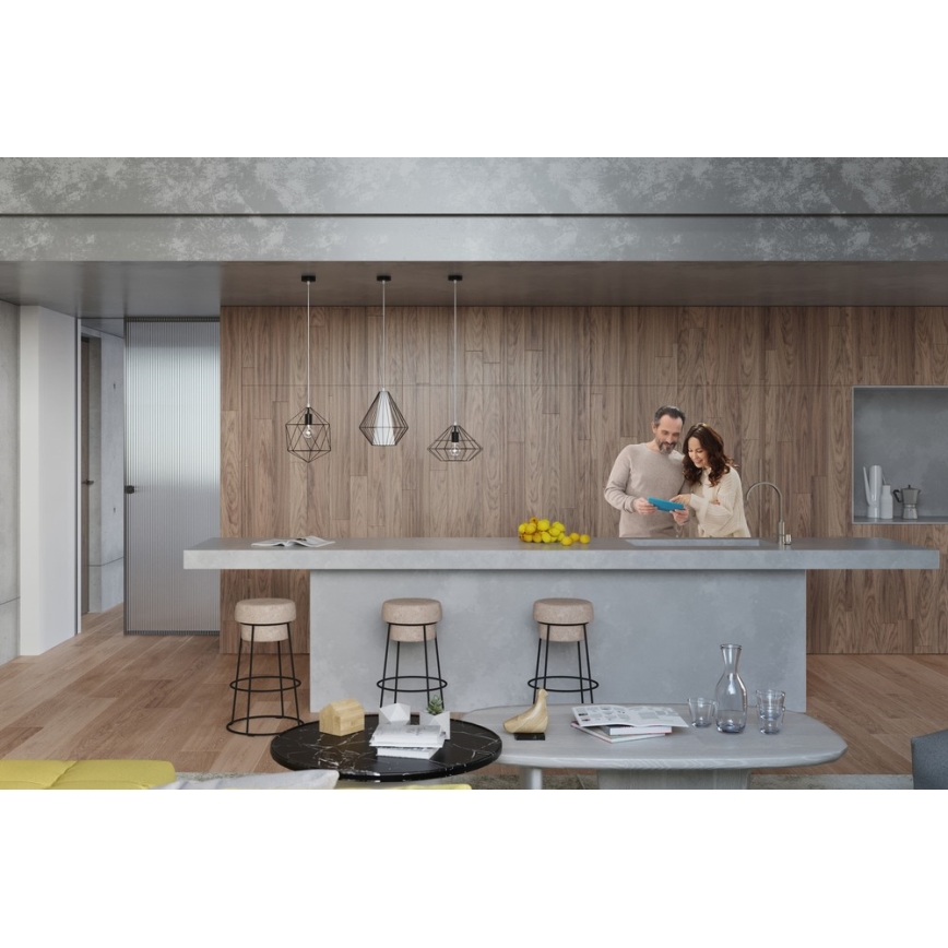 Πολύφωτο σε σχοινί DEMI 1xE27/60W/230V μαύρο/λευκό