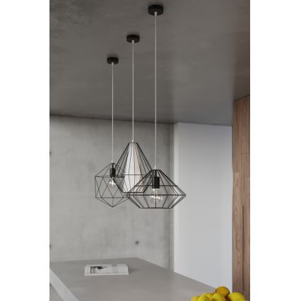 Πολύφωτο σε σχοινί DEMI 1xE27/60W/230V μαύρο/λευκό