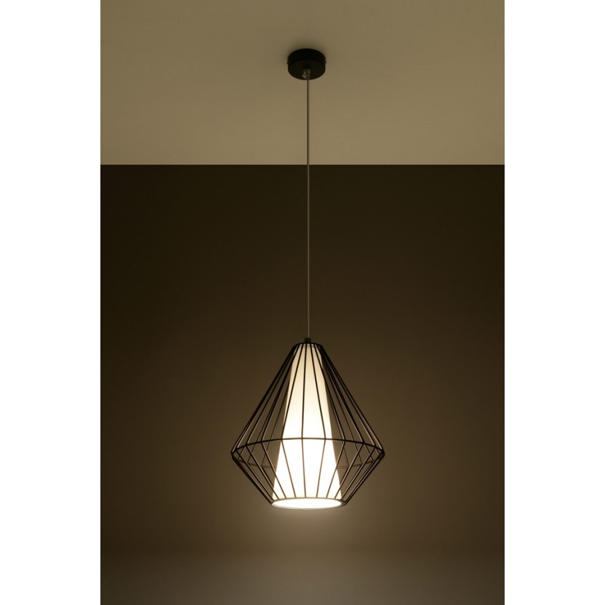 Πολύφωτο σε σχοινί DEMI 1xE27/60W/230V μαύρο/λευκό