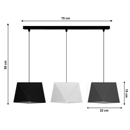 Πολύφωτο σε σχοινί DIAMENT 3xE27/60W/230V