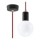 Πολύφωτο σε σχοινί EDISON 1xE27/60W/230V černá, κόκκινο