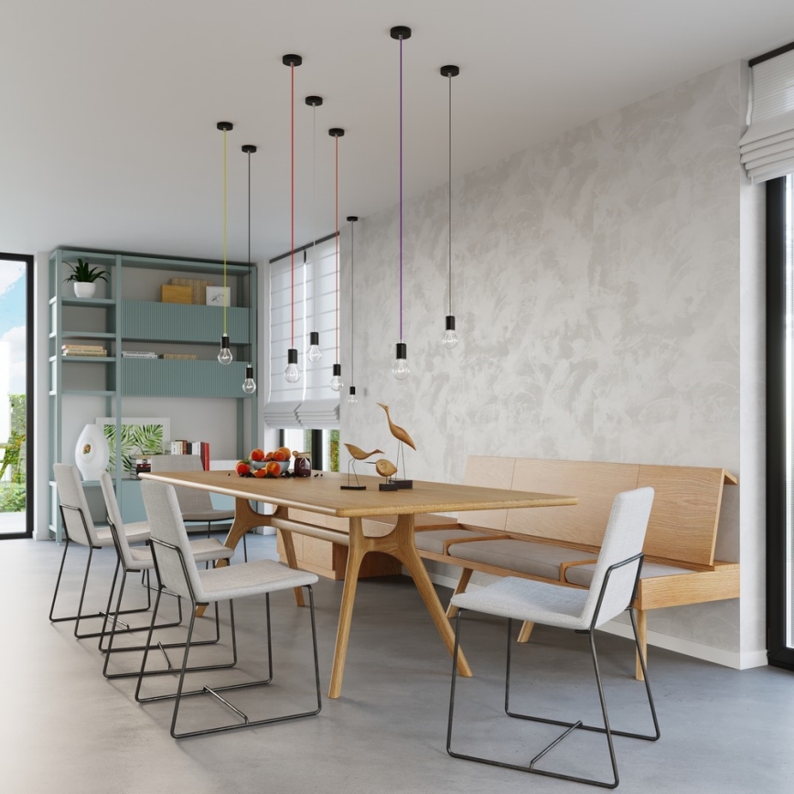 Πολύφωτο σε σχοινί EDISON 1xE27/60W/230V μαύρο