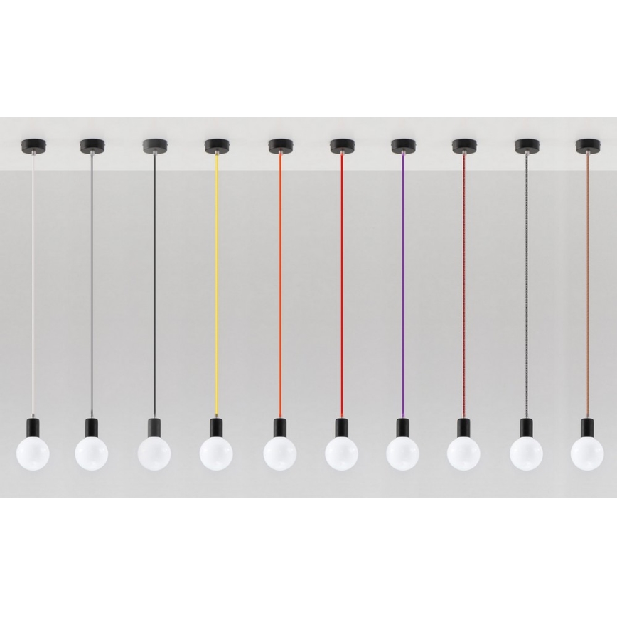 Πολύφωτο σε σχοινί EDISON 1xE27/60W/230V μαύρο