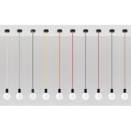 Πολύφωτο σε σχοινί EDISON 1xE27/60W/230V černá, κόκκινο