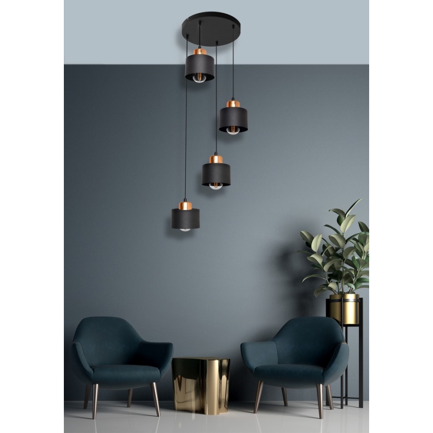 Πολύφωτο σε σχοινί EDISON 4xE27/15W/230V